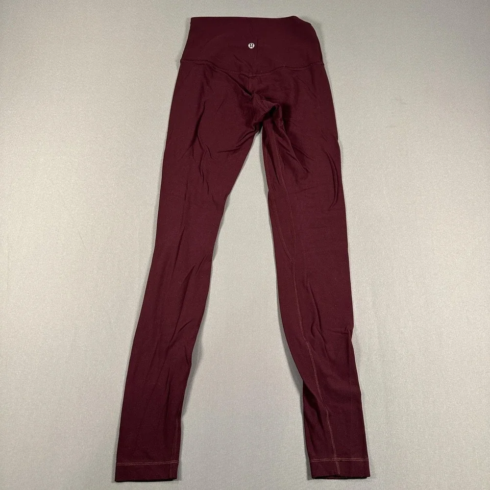 Lululemon Leggings Womens 4 Red High Rise Ankle Yoga Athletic Stretch Run Gym